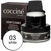 Baltas lygios odos maitinamasis ir spalvą atnaujinantis batų kremas – Coccine Kreminis Elegance, baltas, 50 ml