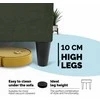 Meb Podrez Didelis kampinis sofos lovos komplektas be porankių Simple XL St Light Turkiu žalia