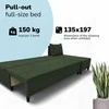 Meb Podrez Didelis kampinis sofos lovos komplektas be porankių Simple XL St Light Turkiu žalia