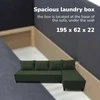 Meb Podrez Didelis kampinis sofos lovos komplektas be porankių Simple XL St Light Turkiu žalia