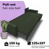 Meb Podrez Didelis kampinis sofos komplektas su staliuku ir pufais Simple XL St Combo, Turkiu žalia