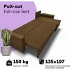 Meb Podrez Didelis kampinis sofos komplektas su staliuku ir pufais Simple XL St Combo Rudo