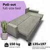 Meb Podrez Didelis kampinis sofos komplektas su staliuku ir pufais Simple XL St Combo, Šviesiai pilka