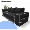 Meb Podrez Dvivietis išskleidžiamas sofa su staliuku ir pufais Simple X Combo,, Podrez,, grafito