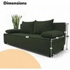 Meb Podrez Dvivietis išskleidžiamas sofa „Simple Light“ be porankių, „Podrez“, turkio žalia