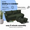 Meb Podrez Dvivietis išskleidžiamas sofa su staliuku ir pufais Simple X Combo,, Podrez,, turkio-žalia