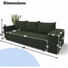 Meb Podrez Dvivietis išskleidžiamas sofa su staliuku ir pufais „Simple Combo“, „Podrez“, turkio-žalia