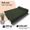 Meb Podrez Dvivietis išskleidžiamas sofa Simple X Light, be porankių, Podrez,, turkio žalia