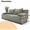 Meb Podrez Dvivietis išskleidžiamas sofa „Simple Light“ be porankių, „Podrez“, šviesiai pilka