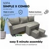 Meb Podrez Dvivietis išskleidžiamas sofa su staliuku ir pufais Simple X Combo,, Podrez,, šviesiai pilka