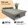 Meb Podrez Dvivietis išskleidžiamas sofa „Simple Light“ be porankių, „Podrez“, šviesiai pilka