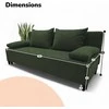 Meb Podrez Dvivietis išskleidžiamas sofa Simple X Light, be porankių, Podrez,, turkio žalia
