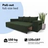 Meb Podrez Dvivietis išskleidžiamas sofa su staliuku ir pufais „Simple Combo“, „Podrez“, turkio-žalia