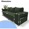 Meb Podrez Dvivietis išskleidžiamas sofa su staliuku ir pufais Simple X Combo,, Podrez,, turkio-žalia