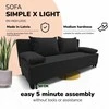 Meb Podrez Dvivietis išskleidžiamas sofa Simple X Light, be porankių, Podrez,, grafito