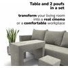 Meb Podrez Dvivietis išskleidžiamas sofa su staliuku ir pufais Simple X Combo,, Podrez,, šviesiai pilka