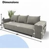 Meb Podrez Dvivietis išskleidžiamas sofa su staliuku ir pufais „Simple Combo“, „Podrez“, šviesiai pilka
