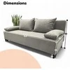 Meb Podrez Dvivietis išskleidžiamas sofa Simple X Light, be porankių, Podrez,, šviesiai pilka