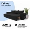 Meb Podrez Dvivietis išskleidžiamas sofa su staliuku ir pufais „Simple Combo“, „Podrez“, grafito