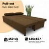 Meb Podrez Dvivietė sofa lova „Simple Light“ be porankių, „Podrez“, rudos spalvos