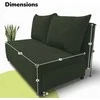 Meb Podrez Dvivietė sofa lova Simple Mini, Podrez, turkio-žalios spalvos