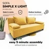 Meb Podrez Dvivietė sofa lova Simple X Light, be porankių, Podrez,, geltonos spalvos