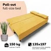 Meb Podrez Dvivietė sofa lova Simple X Light, be porankių, Podrez,, geltonos spalvos