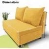 Meb Podrez Dvivietė sofa lova Simple Mini, Podrez, geltonos spalvos