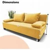 Meb Podrez Dvivietė sofa lova Simple X Light, be porankių, Podrez,, geltonos spalvos