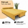 Meb Podrez Dvivietė sofa lova „Simple Light“ be porankių, „Podrez“, geltonos spalvos