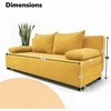 Meb Podrez Dvivietė sofa lova „Simple Light“ be porankių, „Podrez“, geltonos spalvos