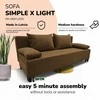 Meb Podrez Dvivietė sofa lova Simple X Light, be porankių, Podrez,, rudos spalvos