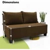 Meb Podrez Dvivietė sofa lova Simple X Mini, Podrez, rudos spalvos