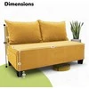 Meb Podrez Dvivietė sofa lova Simple X Mini, Podrez, geltonos spalvos
