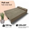 Meb Podrez Dvivietė sofa lova Simple X Light, be porankių, Podrez,, smėlio spalvos