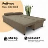 Meb Podrez Dvivietė sofa lova „Simple Light“ be porankių, „Podrez“, smėlio spalvos