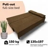 Meb Podrez Dvivietė sofa lova Simple X Light, be porankių, Podrez,, rudos spalvos