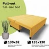 Meb Podrez Dvivietė sofa lova Simple X Mini, Podrez, geltonos spalvos