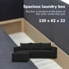 Meb Podrez Kampinė išskleidžiama sofa lova su patalynės dėže „Simple Sturis“, „Podrez“, grafito spalvos