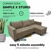 Meb Podrez Kampinė išskleidžiama sofa lova su patalynės dėže Simple X Sturis,, Podrez,, smėlio spalvos