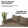 Meb Podrez Kampinė išskleidžiama sofa lova su patalynės dėže „Simple Sturis“, „Podrez“, smėlio spalvos