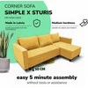 Meb Podrez Kampinė išskleidžiama sofa lova su patalynės dėže Simple X Sturis,, Podrez,, geltonos spalvos
