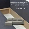 Meb Podrez Kampinė išskleidžiama sofa lova su patalynės dėže „Simple Sturis“, „Podrez“, šviesiai pilkos spalvos