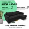Meb Podrez Kampinė išskleidžiama sofa lova su patalynės dėže Simple X Sturis,, Podrez,, grafito spalvos