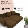 Meb Podrez Kampinė išskleidžiama sofa lova su patalynės dėže „Simple Sturis“, „Podrez“, rudos spalvos