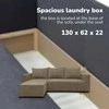 Meb Podrez Kampinė išskleidžiama sofa lova su patalynės dėže „Simple Sturis“, „Podrez“, smėlio spalvos