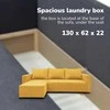 Meb Podrez Kampinė išskleidžiama sofa lova su patalynės dėže „Simple Sturis“, „Podrez“, geltonos spalvos