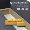 Meb Podrez Kampinė išskleidžiama sofa lova su patalynės dėže Simple X Sturis,, Podrez,, geltonos spalvos