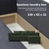 Meb Podrez Kampinė išskleidžiama sofa lova su patalynės dėže Simple X Sturis,, Podrez,, turkio-žalios spalvos