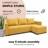 Meb Podrez Kampinė išskleidžiama sofa lova su patalynės dėže „Simple Sturis“, „Podrez“, geltonos spalvos